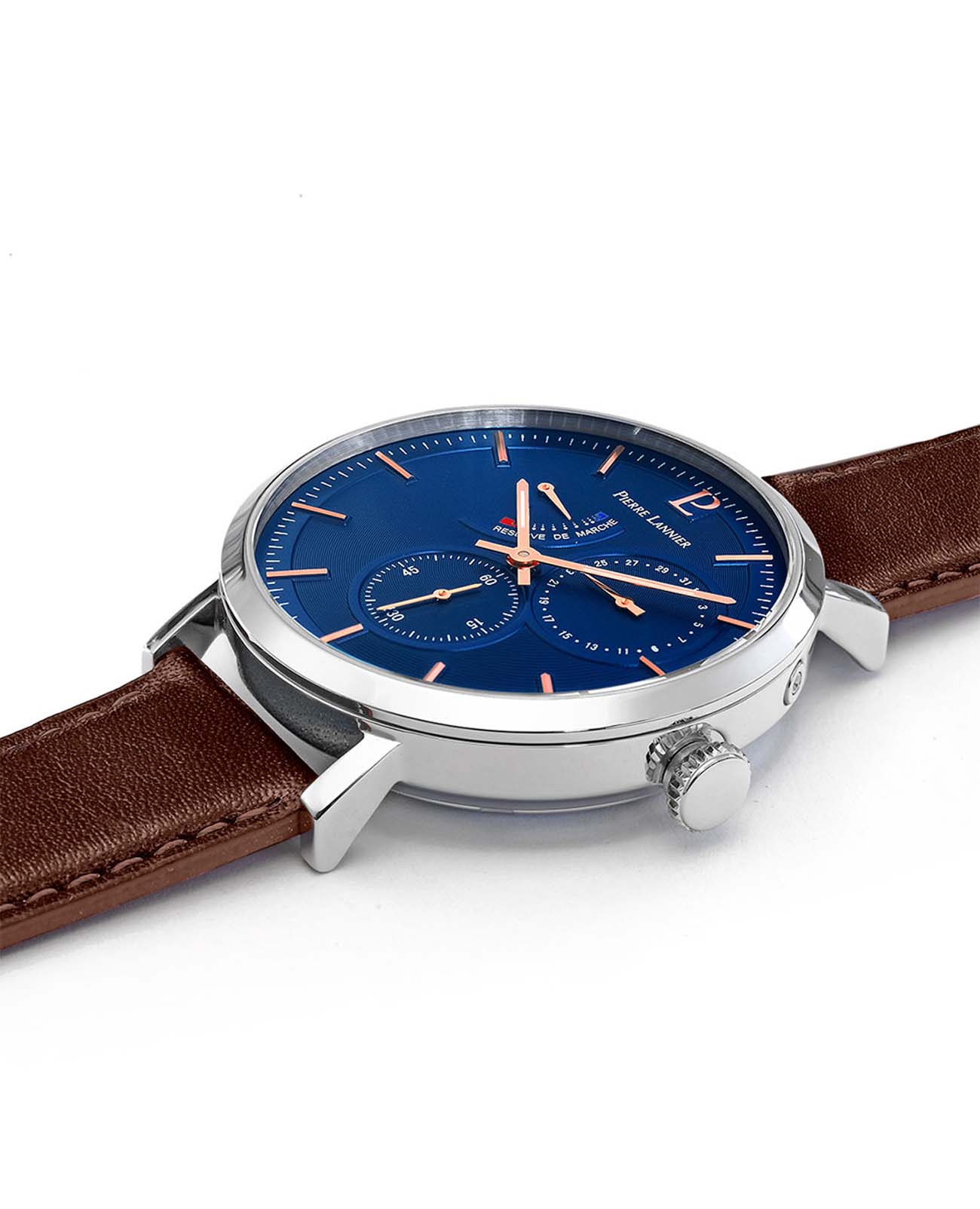 Pierre Lannier Pierre Lannier Evidence 327B164,  франция мужские часы на браслете кожаный боковой вид