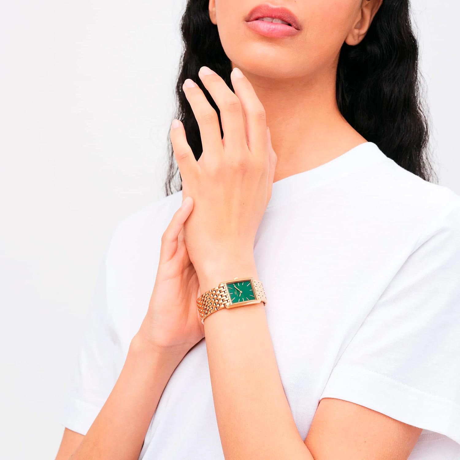 Daniel Wellington Daniel Wellington Bound 9-Link Emerald Sunray DW00100704 женские часы зеленый циферблат на запястье