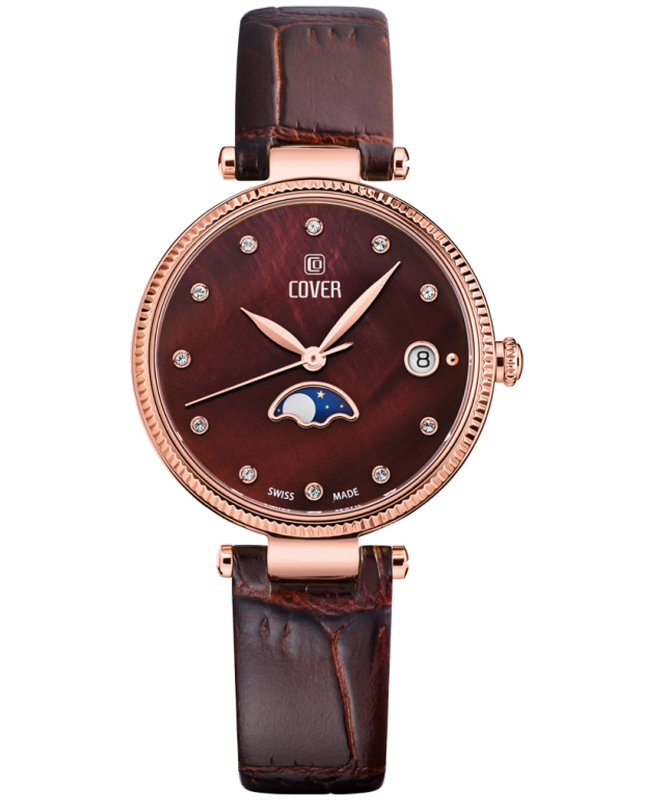 Cover Cover Moon CO196.07  CO196.07 кварцевые женские часы коричневый циферблат, браслет кожаный — вид спереди
