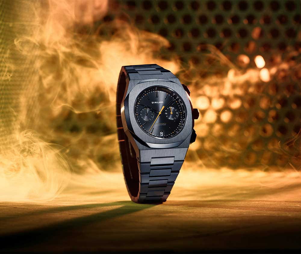 D1 Milano D1 Milano Cronografo CHBJ11 кварцевые мужские часы часы крупный план черный циферблата