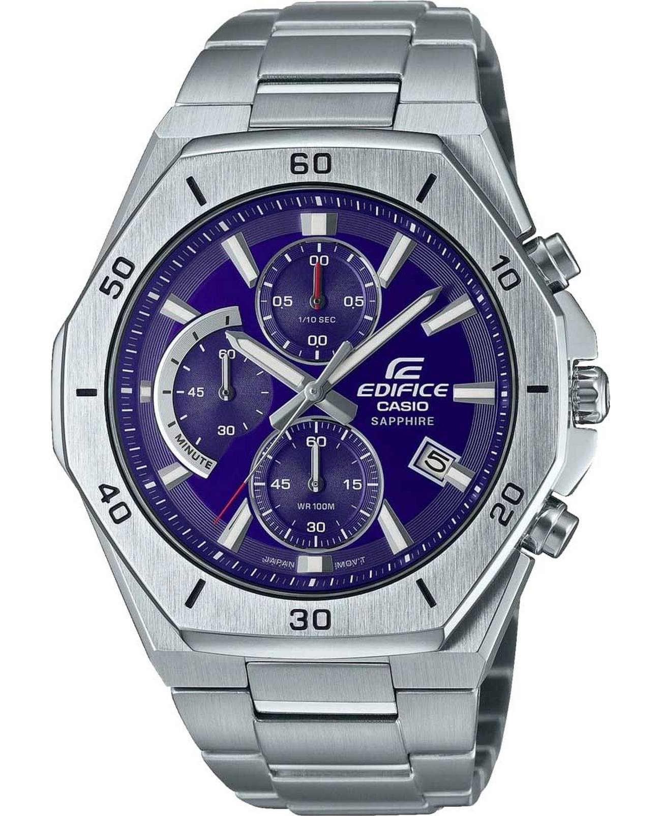 Casio Casio Edifice EFB-680D-2B  EFB-680D-2B кварцевые мужские часы синий циферблат, браслет нержавеющая сталь — вид спереди