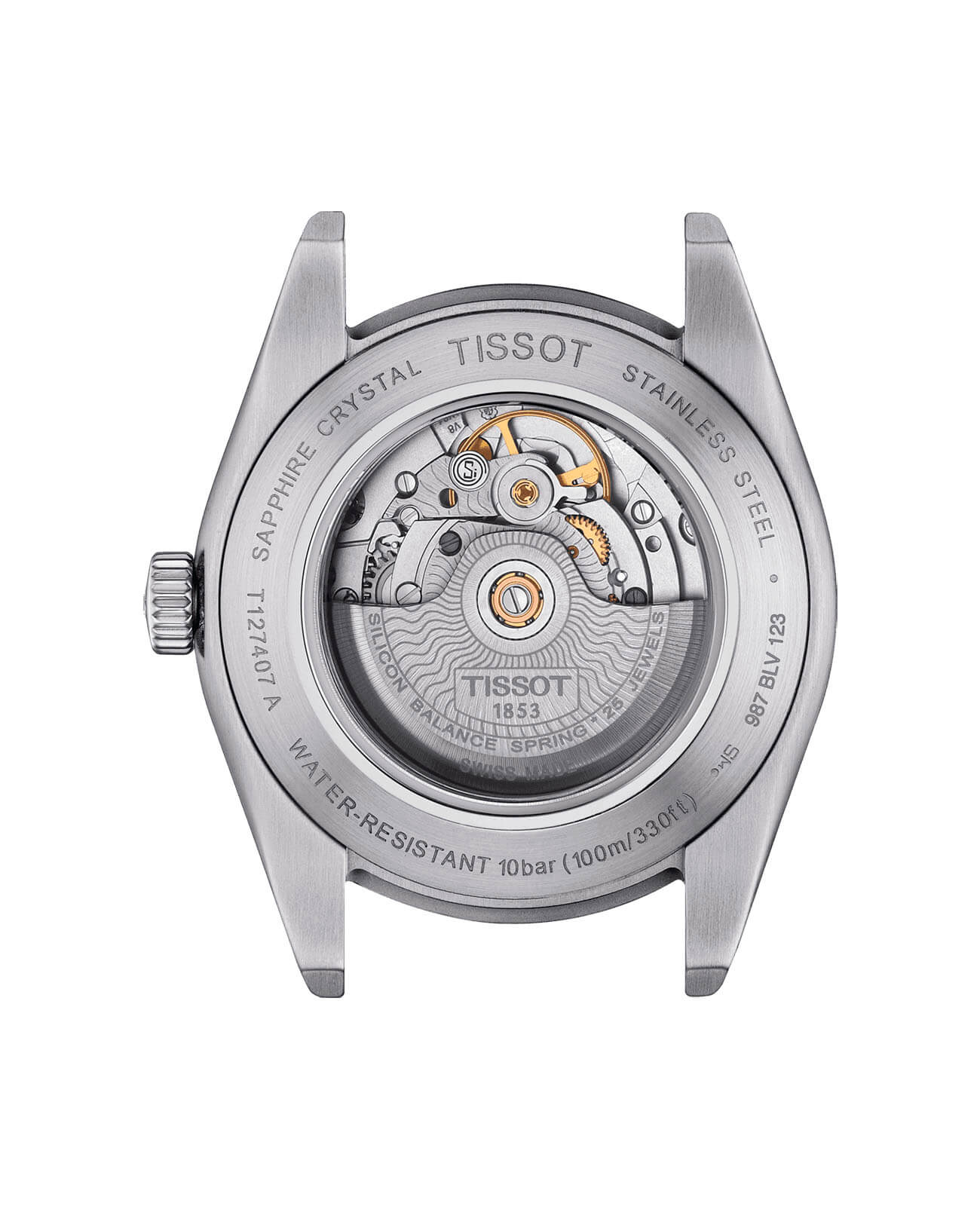 Tissot Tissot Gentleman Powermatic 80 Silicium T127.407.11.031.00, t-classic швейцария мужские часы на браслете нержавеющая сталь боковой вид