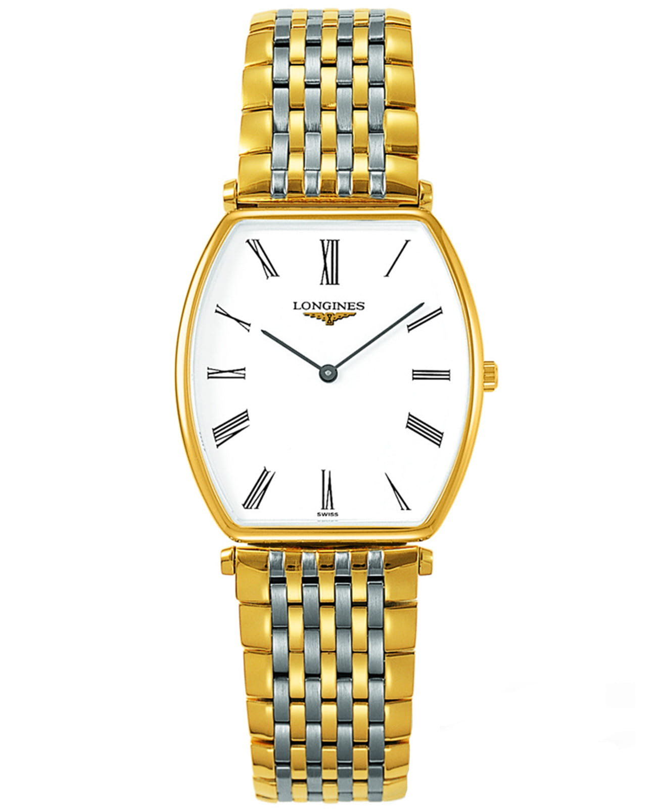 Longines Longines La Grande Classique L4.705.2.11.7  L47052117 кварцевые мужские часы белый циферблат, браслет сталь c pvd покрытием — вид спереди