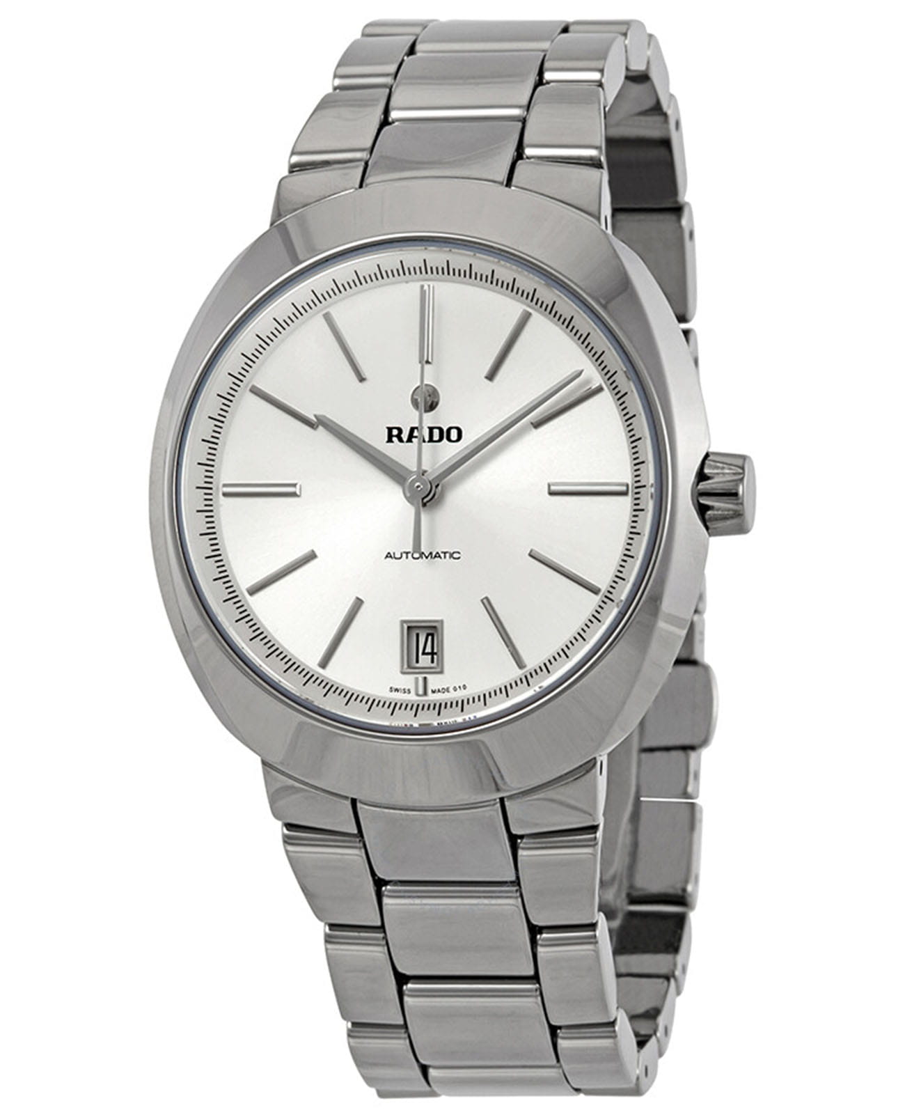 Rado Rado D-Star R15762102 Automatic R15762102 механические мужские часы серебристый циферблат, браслет плазменная керамика — вид спереди