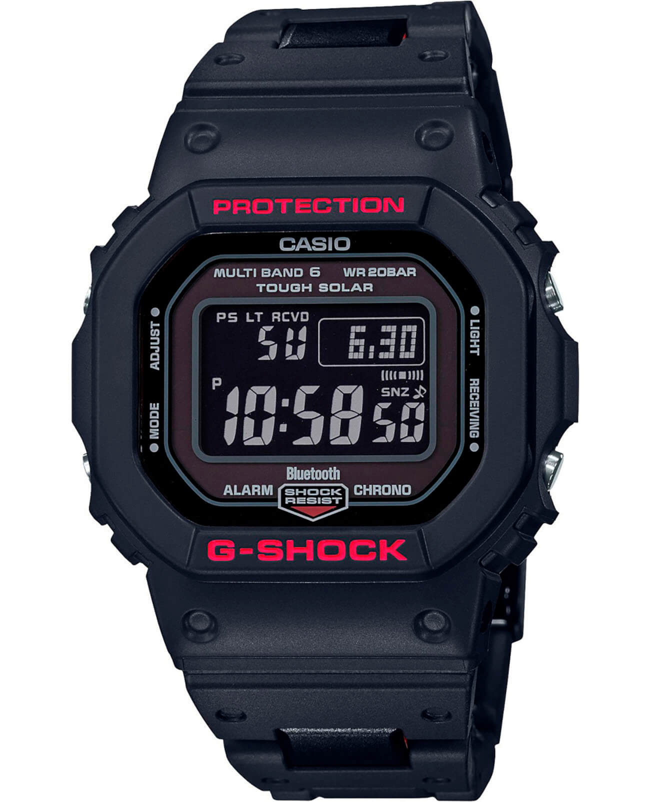 Casio Casio G-Shock GW-B5600HR-1ER  GW-B5600HR-1ER электронные мужские часы золотой циферблат, браслет пластик — вид спереди