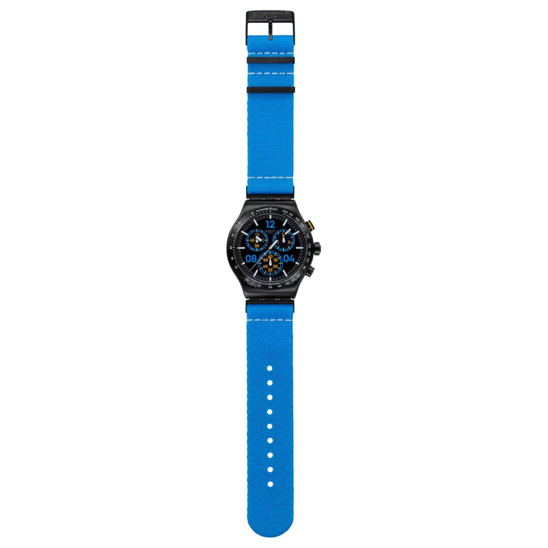 Оригинальные часы Swatch Swatch Moments In Blue YVB100 кварцевые калибр механизма  общий вид