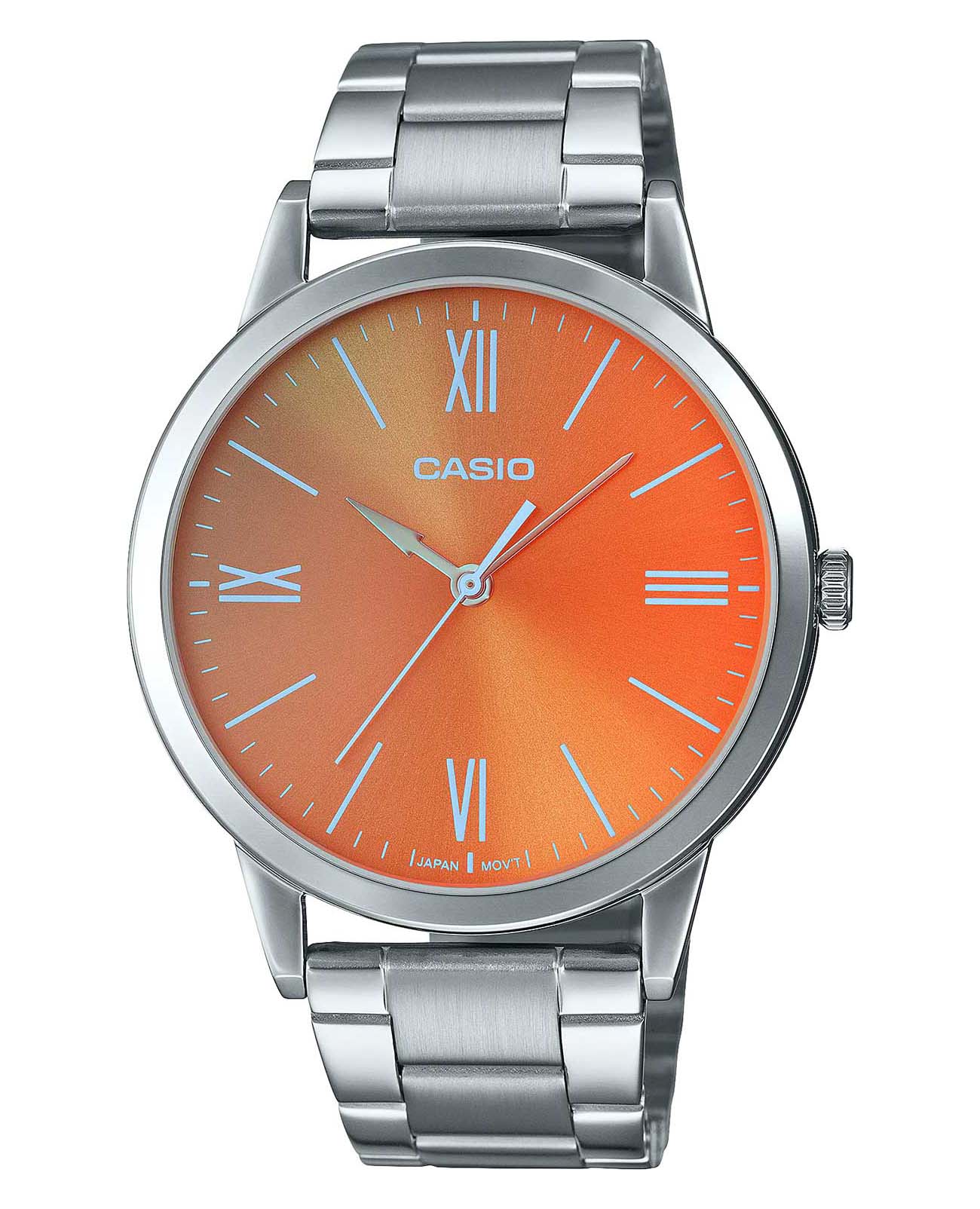 Casio Casio Collection MTP-E600D-1B  MTP-E600D-1B кварцевые мужские часы коричневый циферблат, браслет нержавеющая сталь — вид спереди