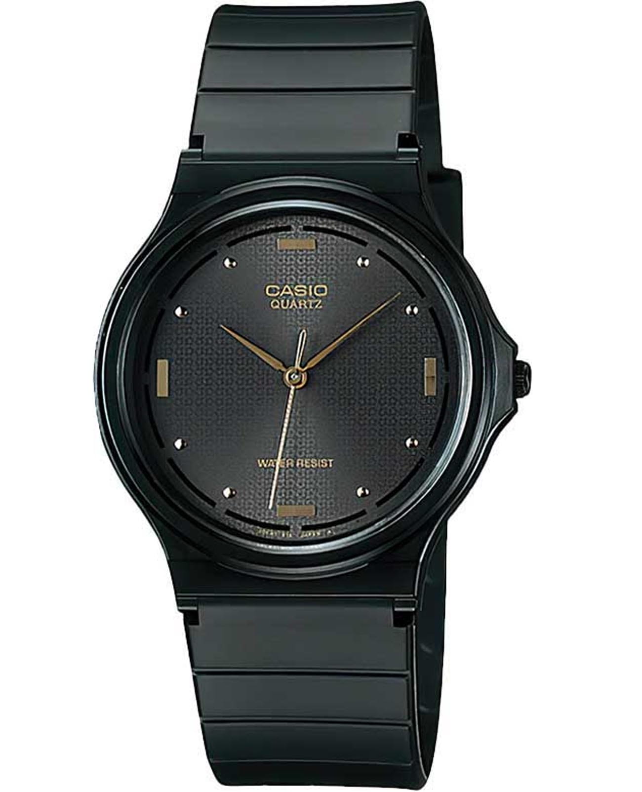 Casio Casio Collection MQ-76-1ALDF (MQ-76-1AL)  MQ-76-1A кварцевые мужские часы черный циферблат, браслет пластик — вид спереди