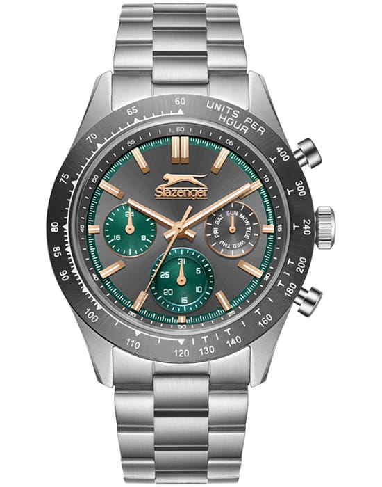 Slazenger Slazenger SL.09.2358.2.02  SL.09.2358.2.02 кварцевые мужские часы черный циферблат, браслет суперметалл — вид спереди