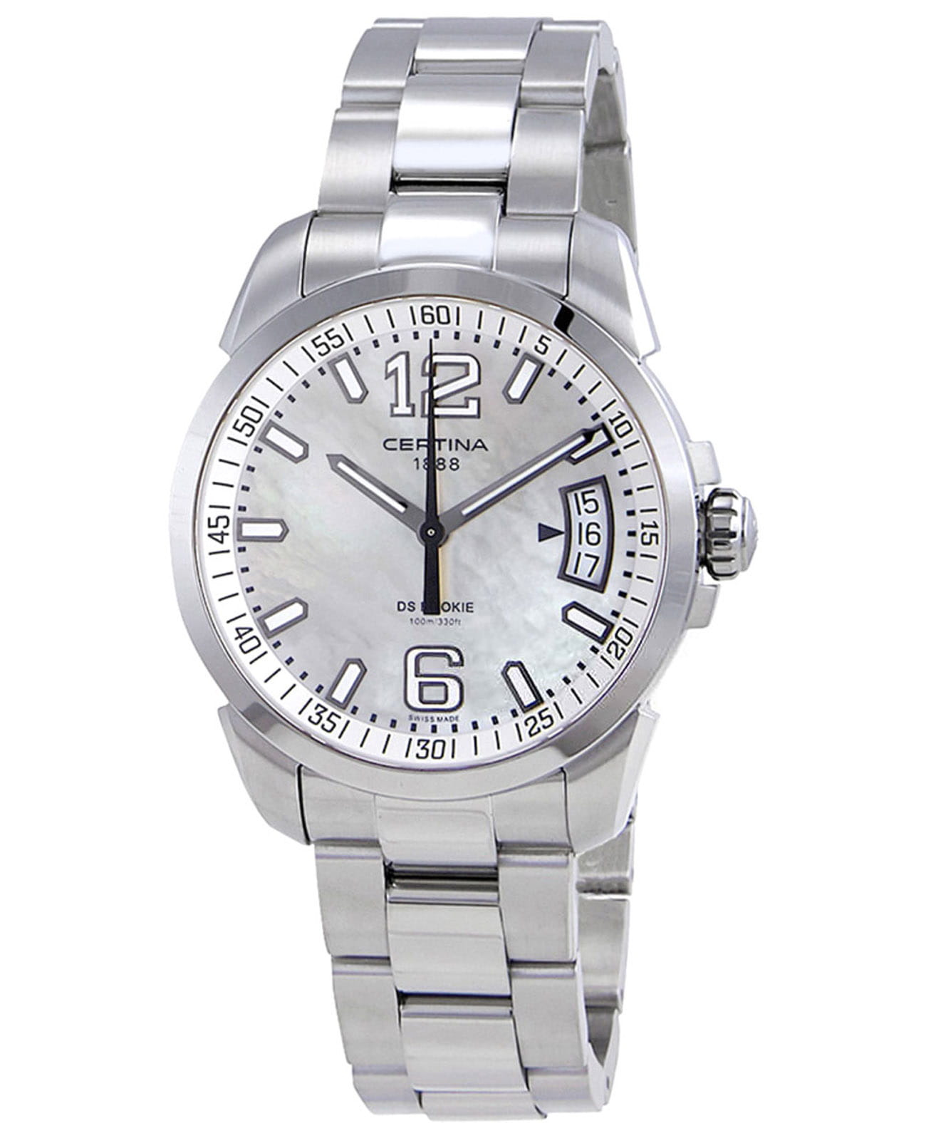 Certina Certina DS Rookie C016.410.11.117.00  C0164101111700 кварцевые мужские часы белый циферблат, браслет нержавеющая сталь — вид спереди