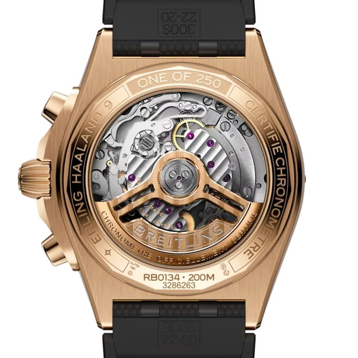 Оригинальные часы Breitling Breitling Chronomat B01 42 Erling Haaland RB01347A1F1S1 механические калибр механизма мануфактурный механизм breitling caliber b01 общий вид
