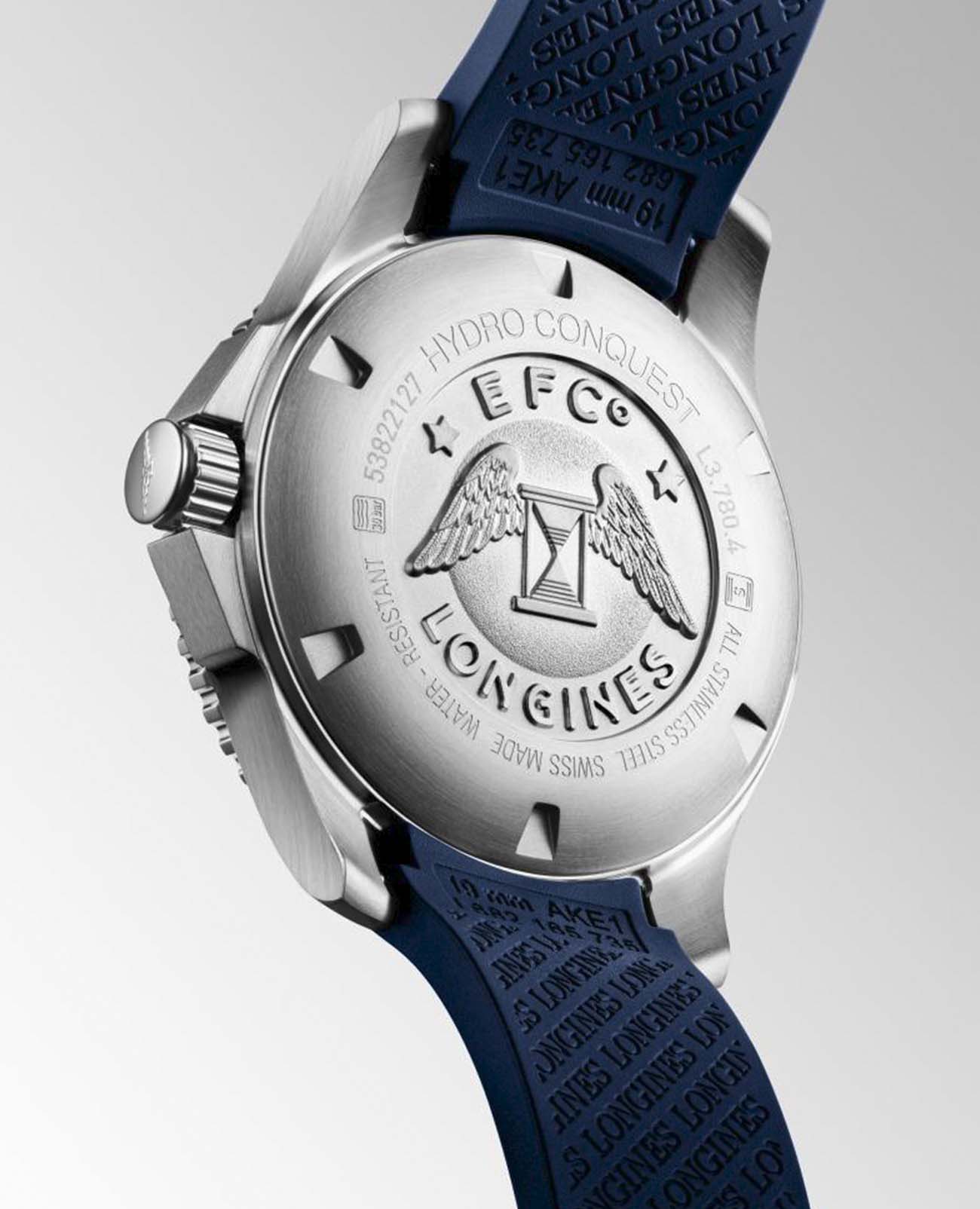 Longines Longines HydroConquest L3.780.4.96.9, hydroconquest швейцария женские часы на браслете каучук боковой вид