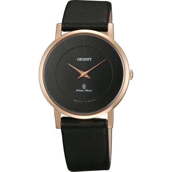 Orient Orient UA07001B (FUA07001B)  FUA07001B  мужские часы черный циферблат, браслет кожа + текстиль — вид спереди