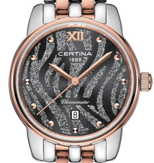 Certina Certina DS-8 Lady C033.051.22.088.00 кварцевые женские часы часы крупный план черный циферблата