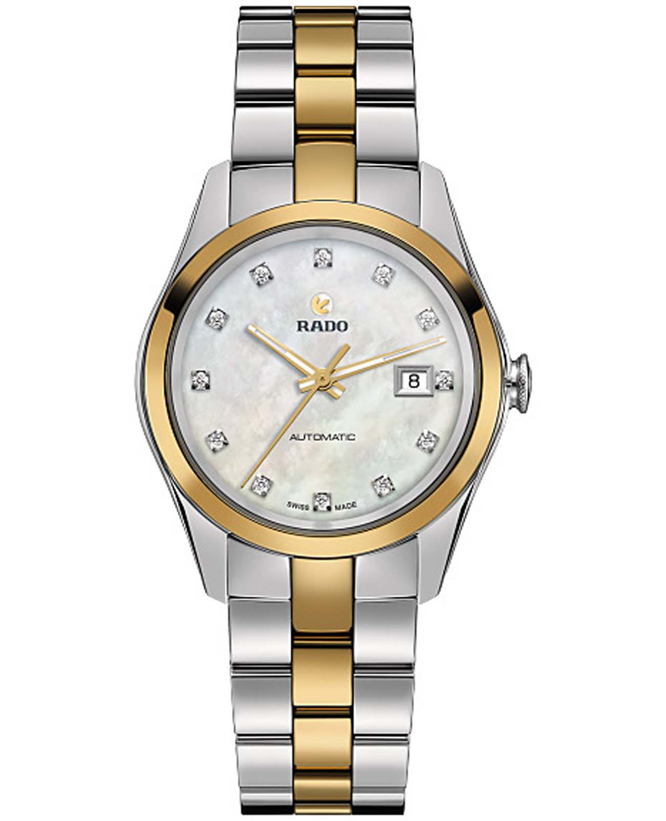 Rado Rado Hyperchrome R32088902  R32088902 кварцевые женские часы перламутровый циферблат, браслет сталь + ceramos™ — вид спереди