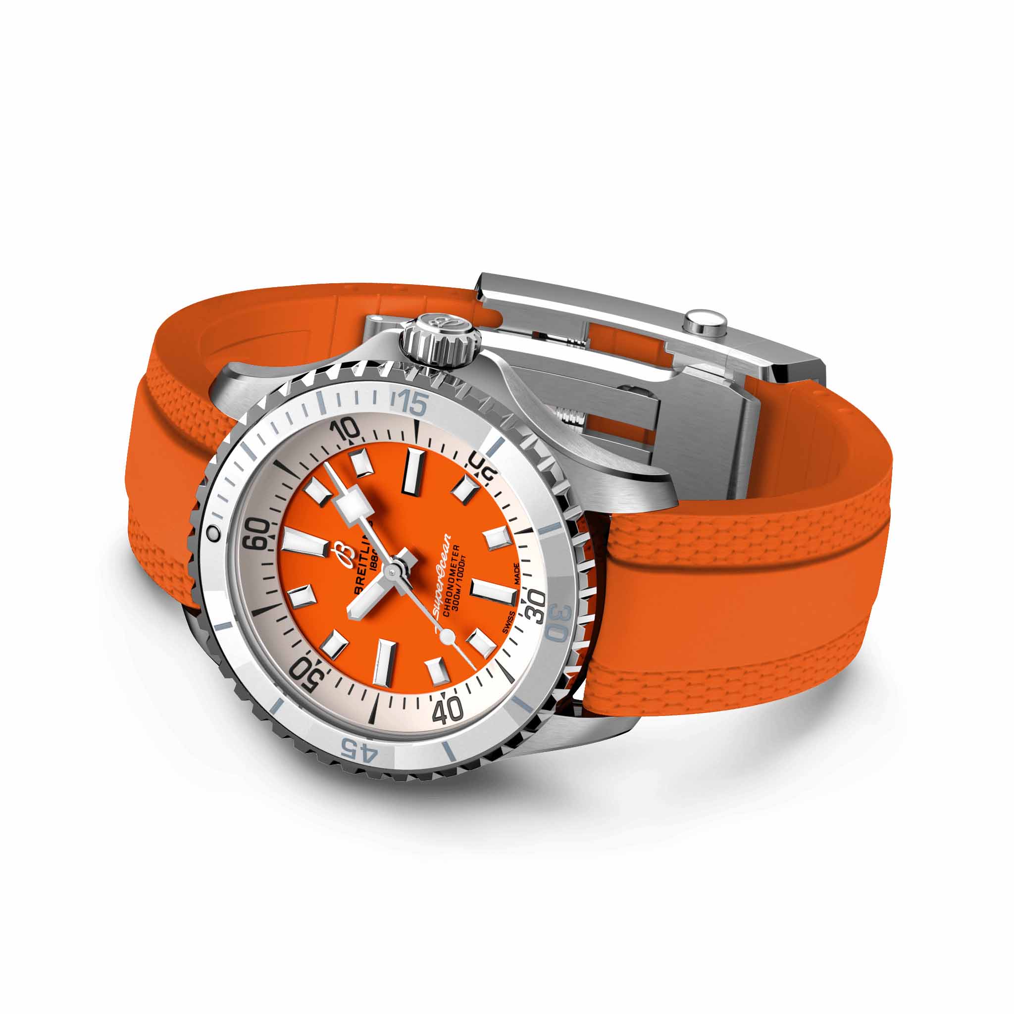 Breitling Breitling Superocean Automatic 36 A17377211O1S1 мужские часы оранжевый циферблат на запястье