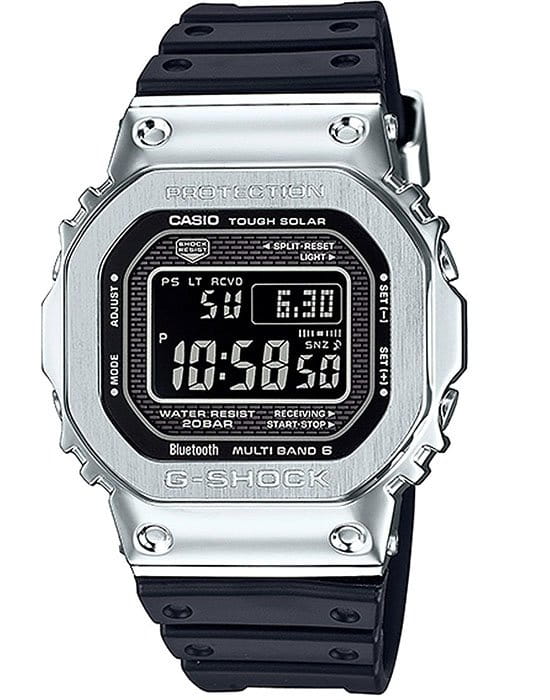 Casio Casio G-Shock GMW-B5000-1 лимитированной серии GMW-B5000-1ER электронные мужские часы  циферблат, браслет пластик — вид спереди