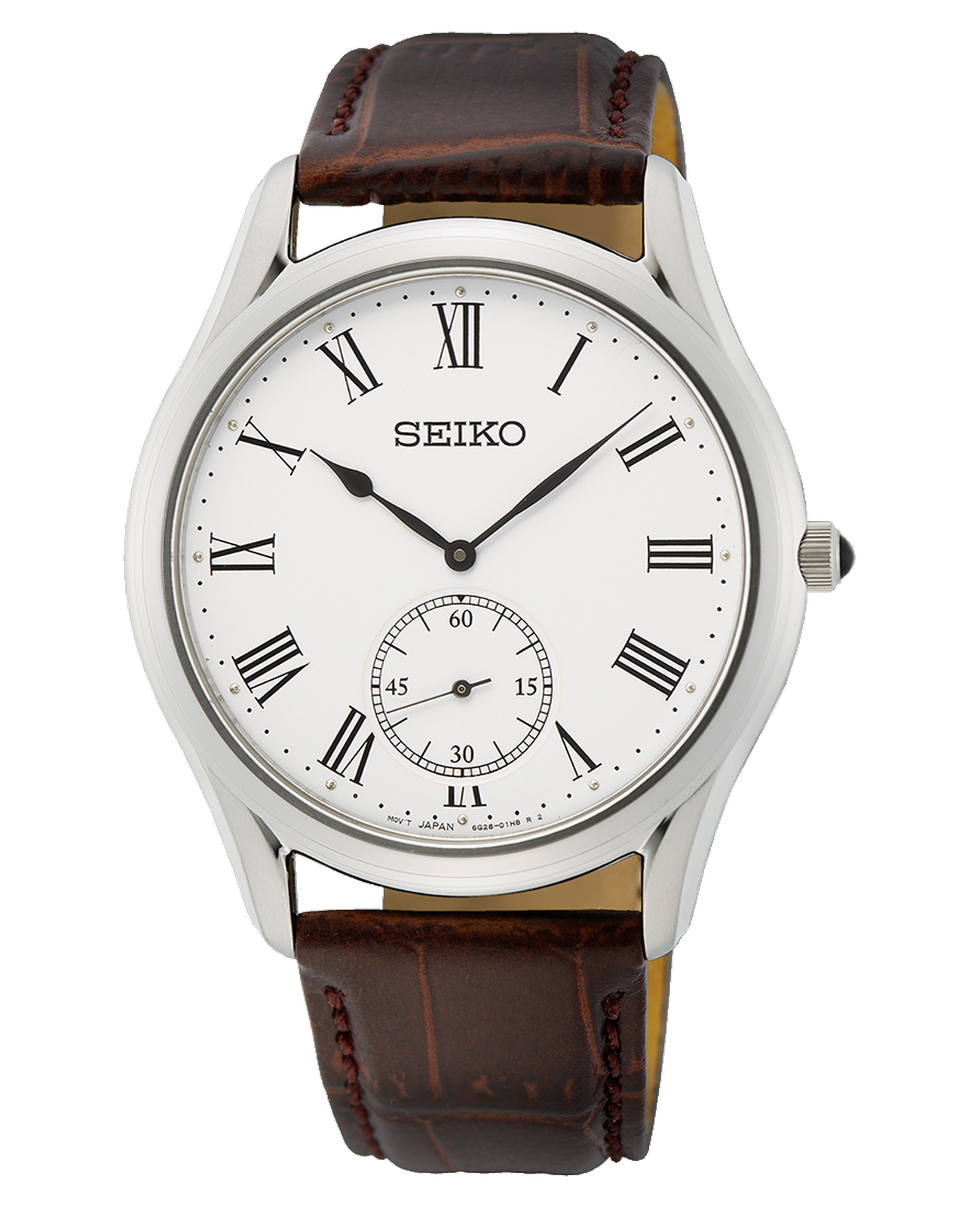 Seiko Seiko Conceptual Series Dress SRK049P1  SRK049P1 кварцевые мужские часы белый циферблат, браслет кожаный — вид спереди