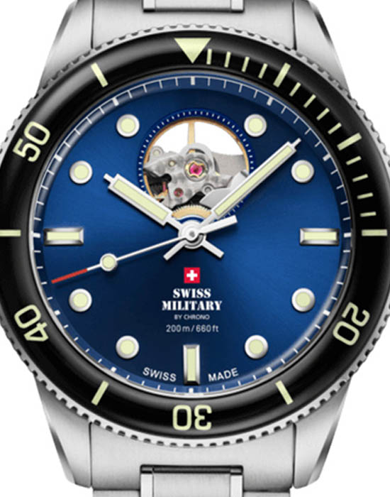 Swiss Military by Chrono Swiss Military Automatic Dive SMA34106.12 , наручные мужские часы фото под углом