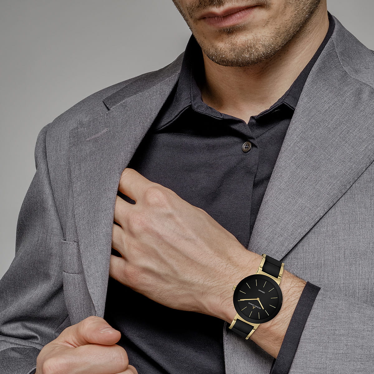 Jacques Lemans Jacques Lemans High Tech Ceramic 42-8E, high tech ceramic австрия мужские часы на браслете керамика боковой вид