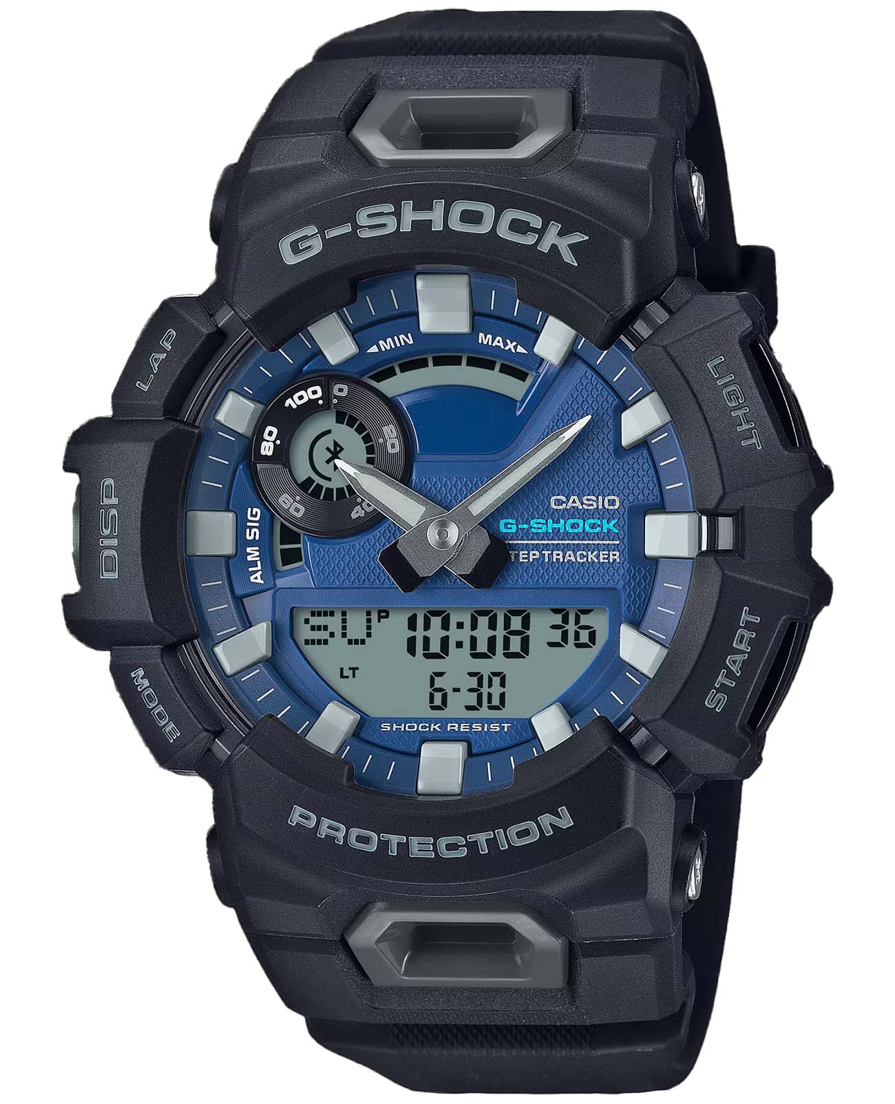 Casio Casio G-Shock GBA-900CB-1ADR (GBA-900CB-1A) G-SQUAD GBA-900CB-1A электронные мужские часы синий циферблат, браслет полимер — вид спереди