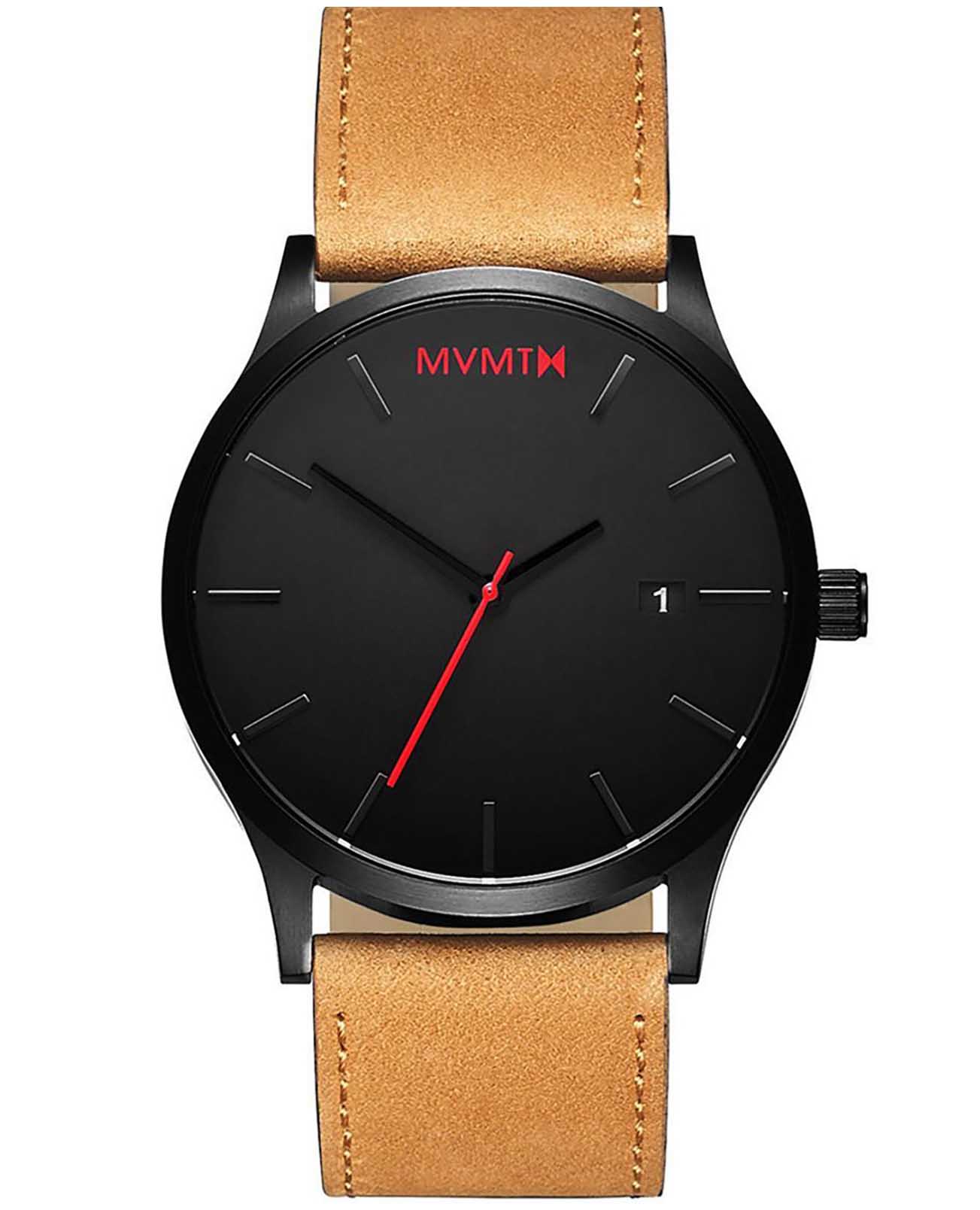 MVMT MVMT CHRONO D-L213.5L.351  D-L213.5L.351 кварцевые мужские часы черный циферблат, браслет кожаный — вид спереди