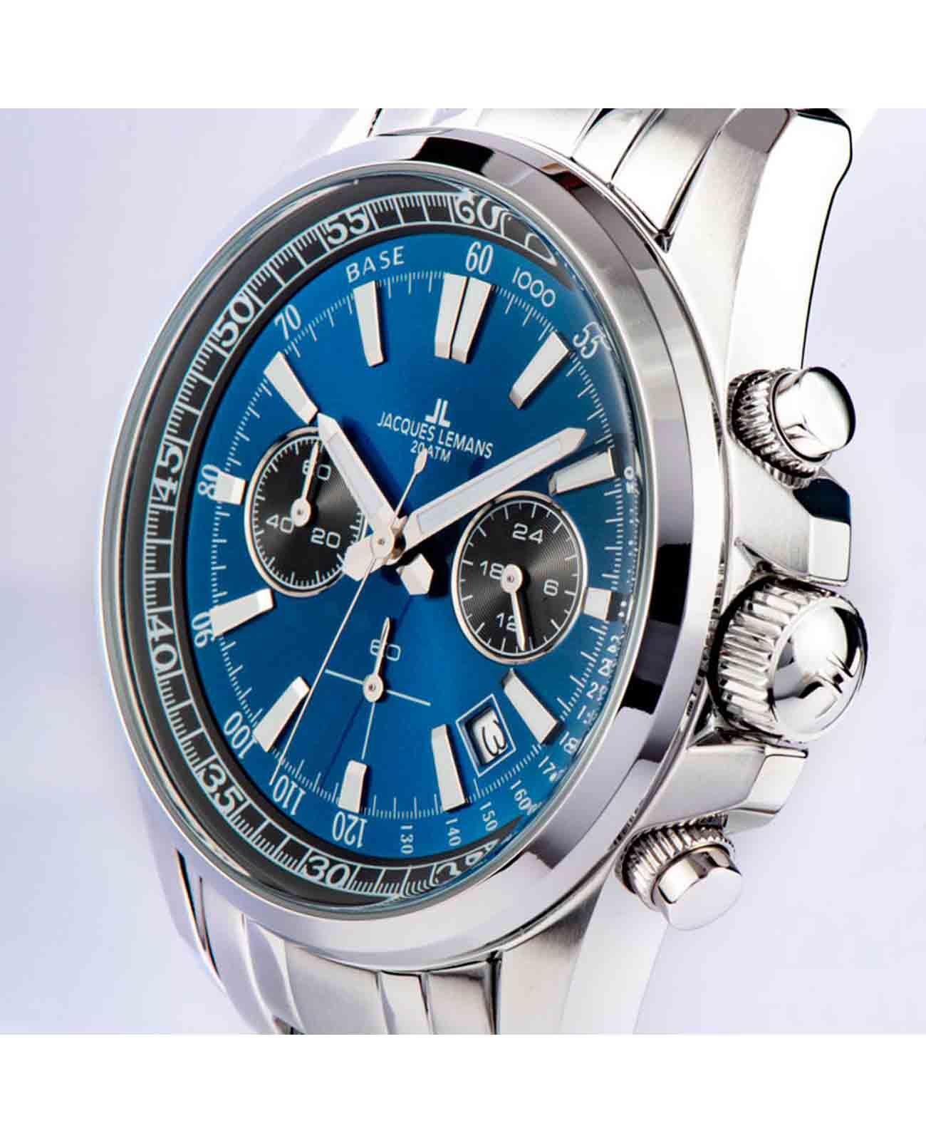 Jacques Lemans Jacques Lemans  Sport 1-2117ZC,  австрия мужские часы на браслете нержавеющая сталь боковой вид