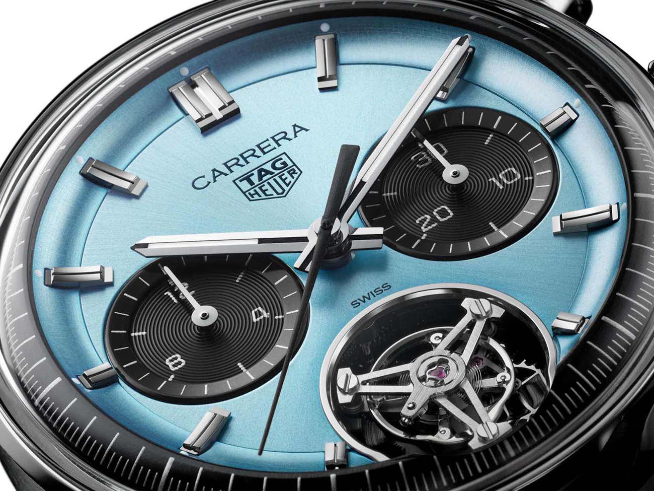TAG Heuer TAG Heuer Carrera Chronograph Tourbillon CBS5014.FC6573, carrera швейцария мужские часы на браслете кожаный боковой вид