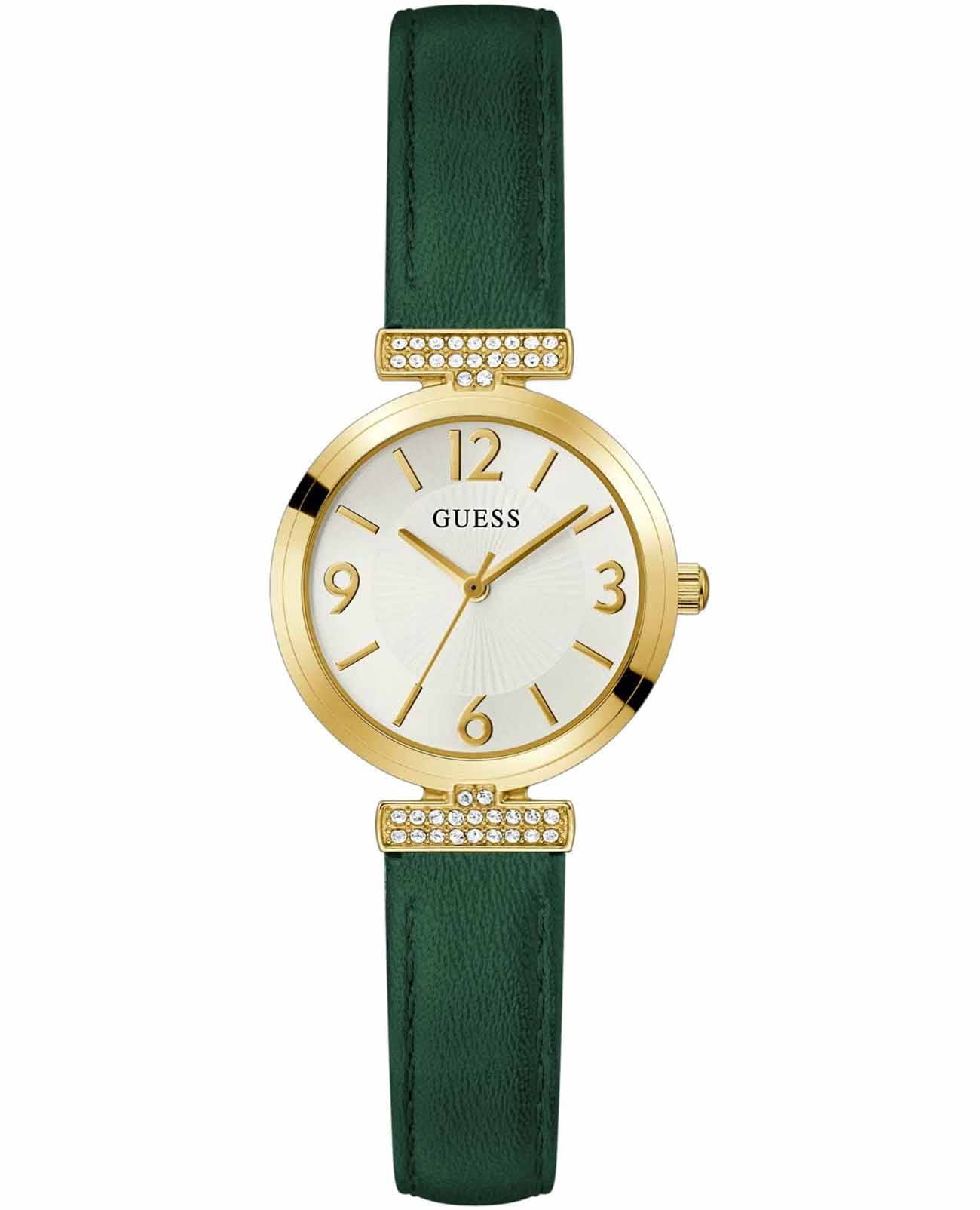Guess Guess Dress Array GW0614L4  GW0614L4 кварцевые женские часы белый циферблат, браслет кожаный — вид спереди