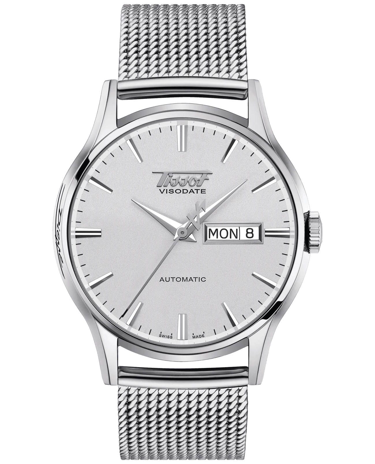 Tissot Tissot Heritage Visodate Automatic Alpine Dieppe 50th Anniversary Special Edition T019.430.11.031.01 Visodate T0194301103101 механические мужские часы серебристый циферблат, браслет нержавеющая сталь — вид спереди