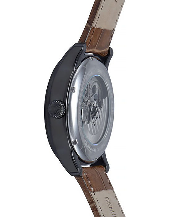 Earnshaw Earnshaw Longitude ES-8006-10,  англия мужские часы на браслете кожаный боковой вид