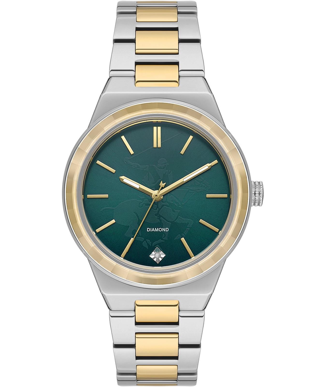 Beverly Hills Polo Club Beverly Hills Polo Club BP3584X.570  BP3584X.570 кварцевые женские часы зеленый циферблат, браслет нержавеющая сталь с ip-покрытием — вид спереди