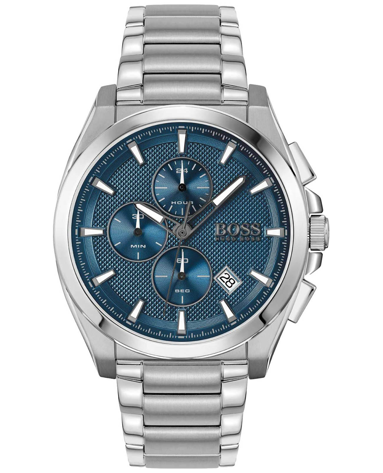 Hugo Boss Hugo Boss Grandmaster Sport Lux HB 1513884  HB1513884 кварцевые мужские часы синий циферблат, браслет нержавеющая сталь 316l — вид спереди