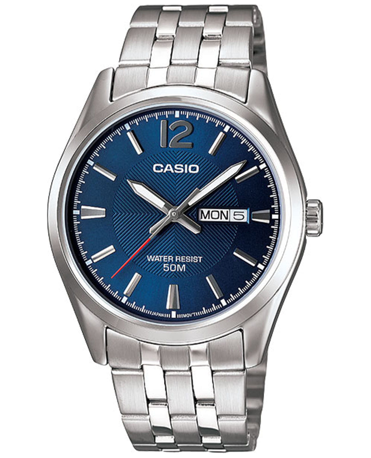 Casio Casio Collection MTP-1335D-2AVDF (MTP-1335D-2A)  MTP-1335D-2A кварцевые мужские часы синий циферблат, браслет нержавеющая сталь — вид спереди