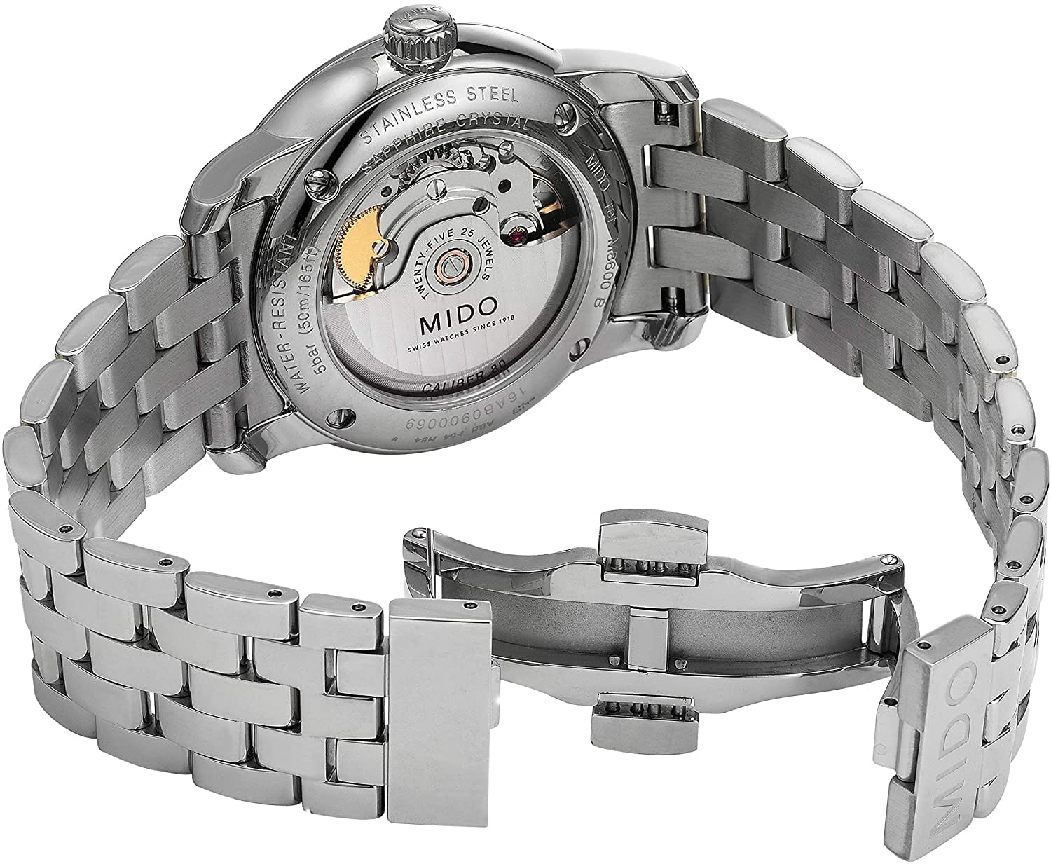 Mido Mido Baroncelli M8600.4.10.1, baroncelli швейцария мужские часы на браслете нержавеющая сталь боковой вид