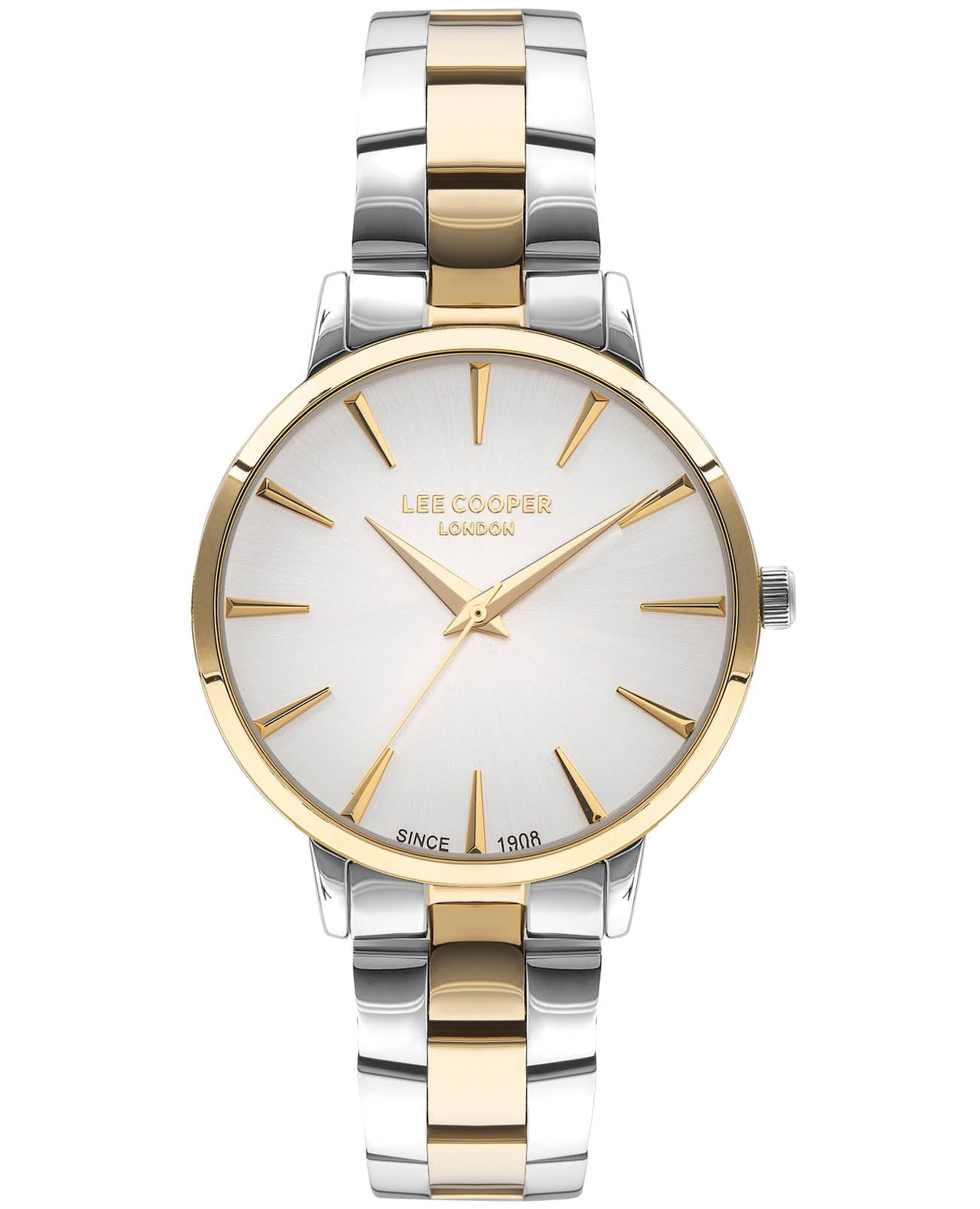 Lee Cooper Lee Cooper LC07580.230  LC07580.230 кварцевые женские часы серебристый циферблат, браслет нержавеющая сталь с ip-покрытием — вид спереди
