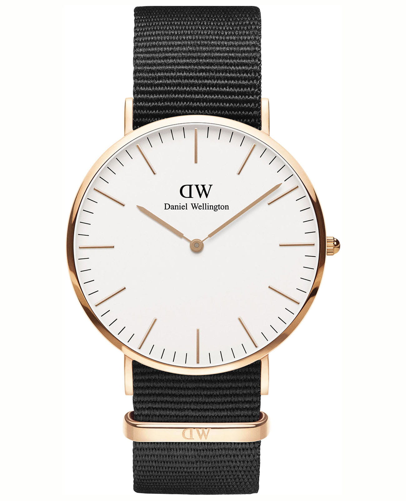 Daniel Wellington Daniel Wellington Classic Cornwall DW00100257  DW00100257 кварцевые женские часы белый циферблат, браслет нейлон — вид спереди