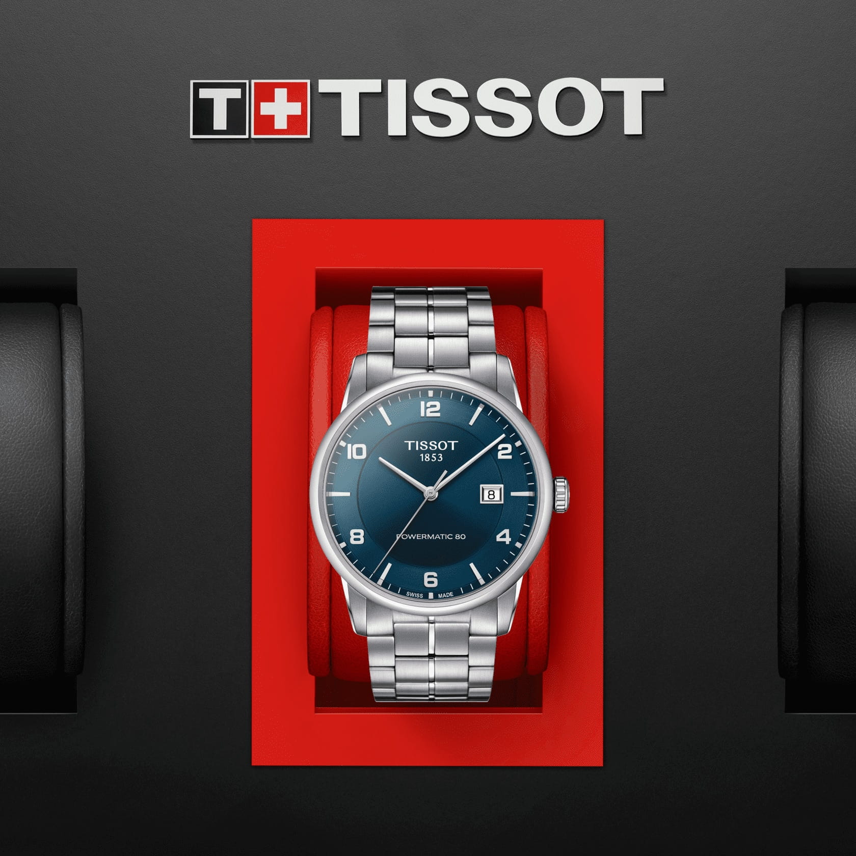 Tissot Tissot Luxury Powermatic 80 T086.407.11.047.00 механические мужские часы часы крупный план синий циферблата