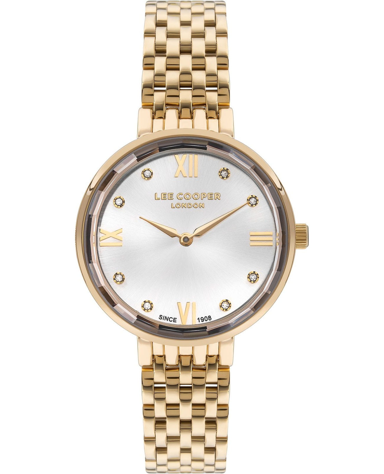 Lee Cooper Lee Cooper LC07610.130  LC07610.130 кварцевые женские часы серебристый циферблат, браслет нержавеющая сталь с ip-покрытием — вид спереди