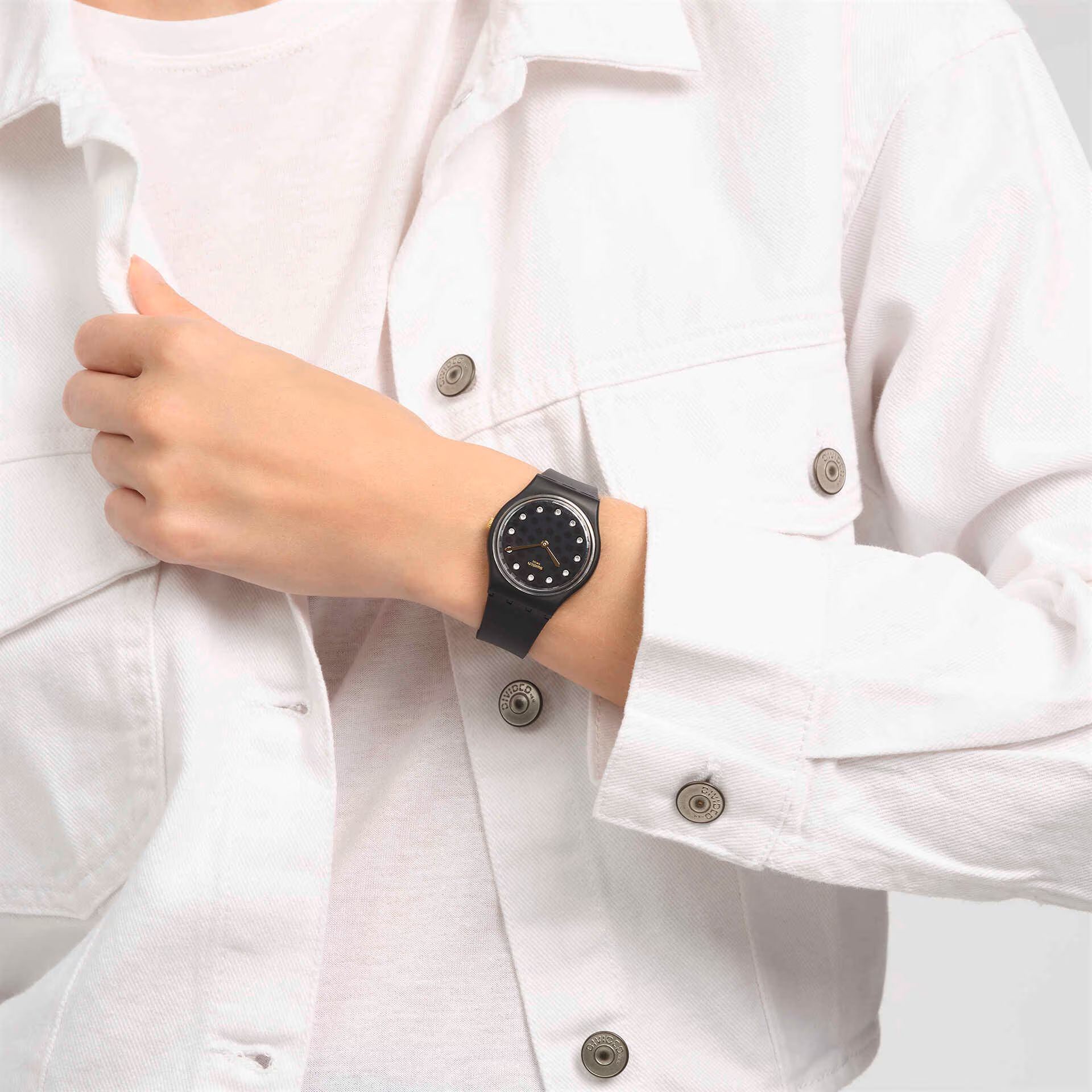 Оригинальные часы Swatch Swatch Gent Bioceramic Standard SO31B102 кварцевые калибр механизма  общий вид