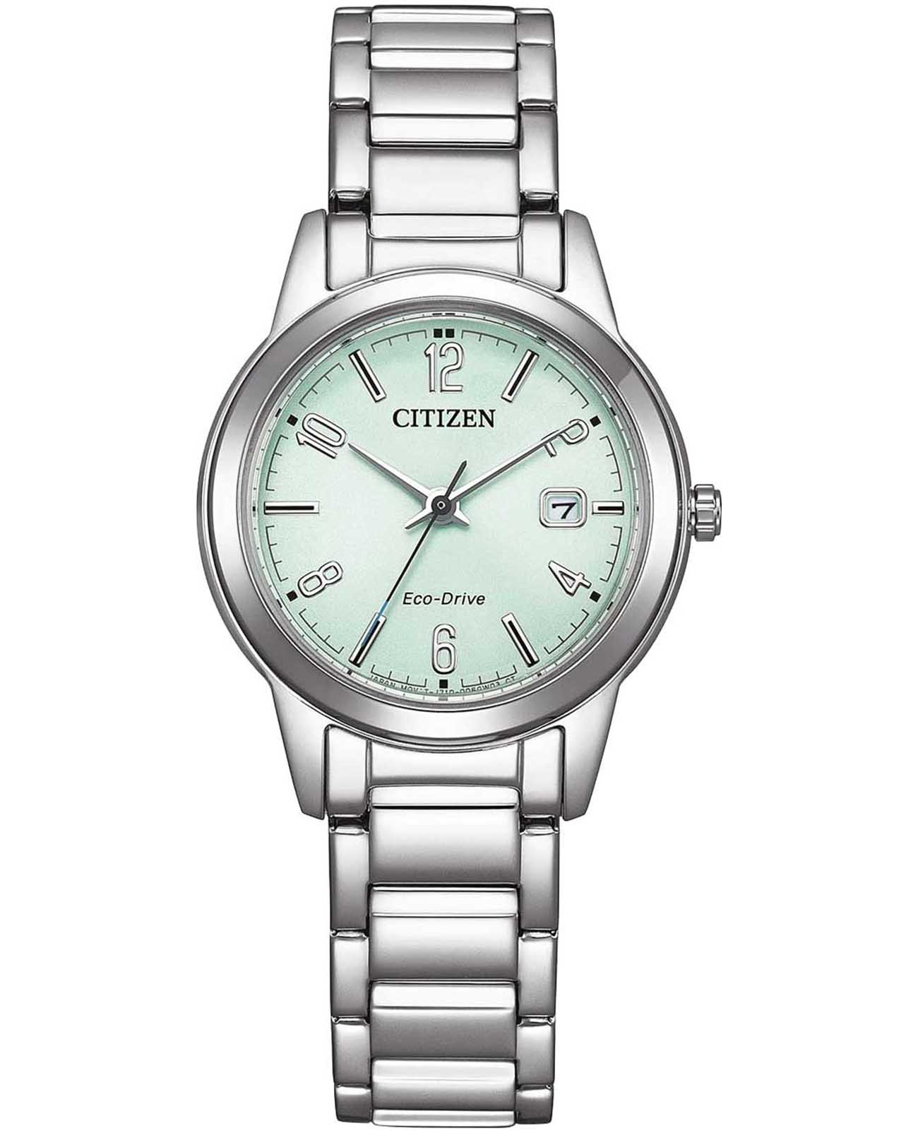 Citizen Citizen Eco-Drive FE1241-71X  FE1241-71X кварцевые женские часы бирюзовый циферблат, браслет нержавеющая сталь — вид спереди