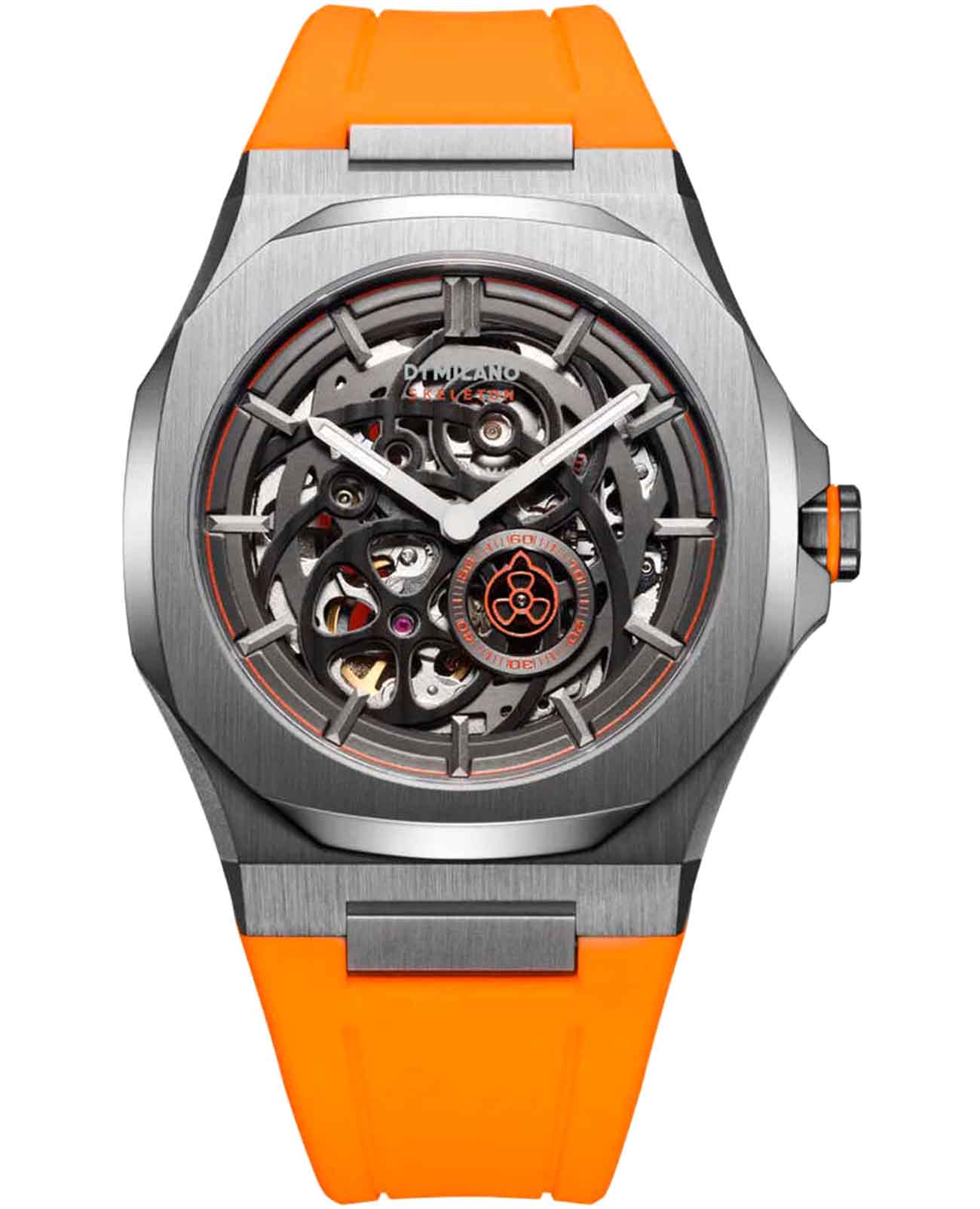 D1 Milano D1 Milano Skeleton SKRJ16  SKRJ16 механические мужские часы черный циферблат, браслет каучук — вид спереди