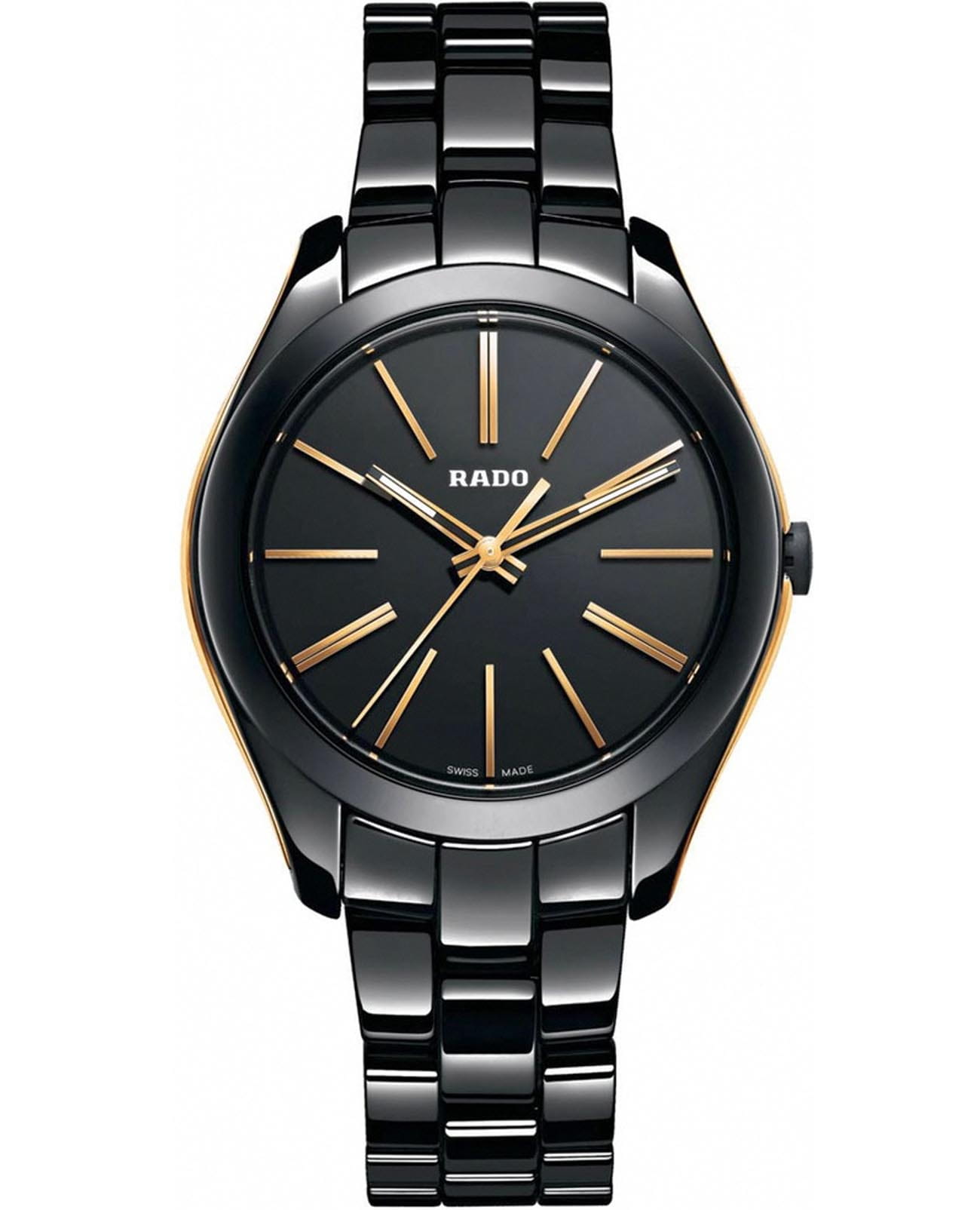 Rado Rado Hyperchrome R32214152  R32214152 кварцевые женские часы черный циферблат, браслет высокотехнологичная керамика — вид спереди