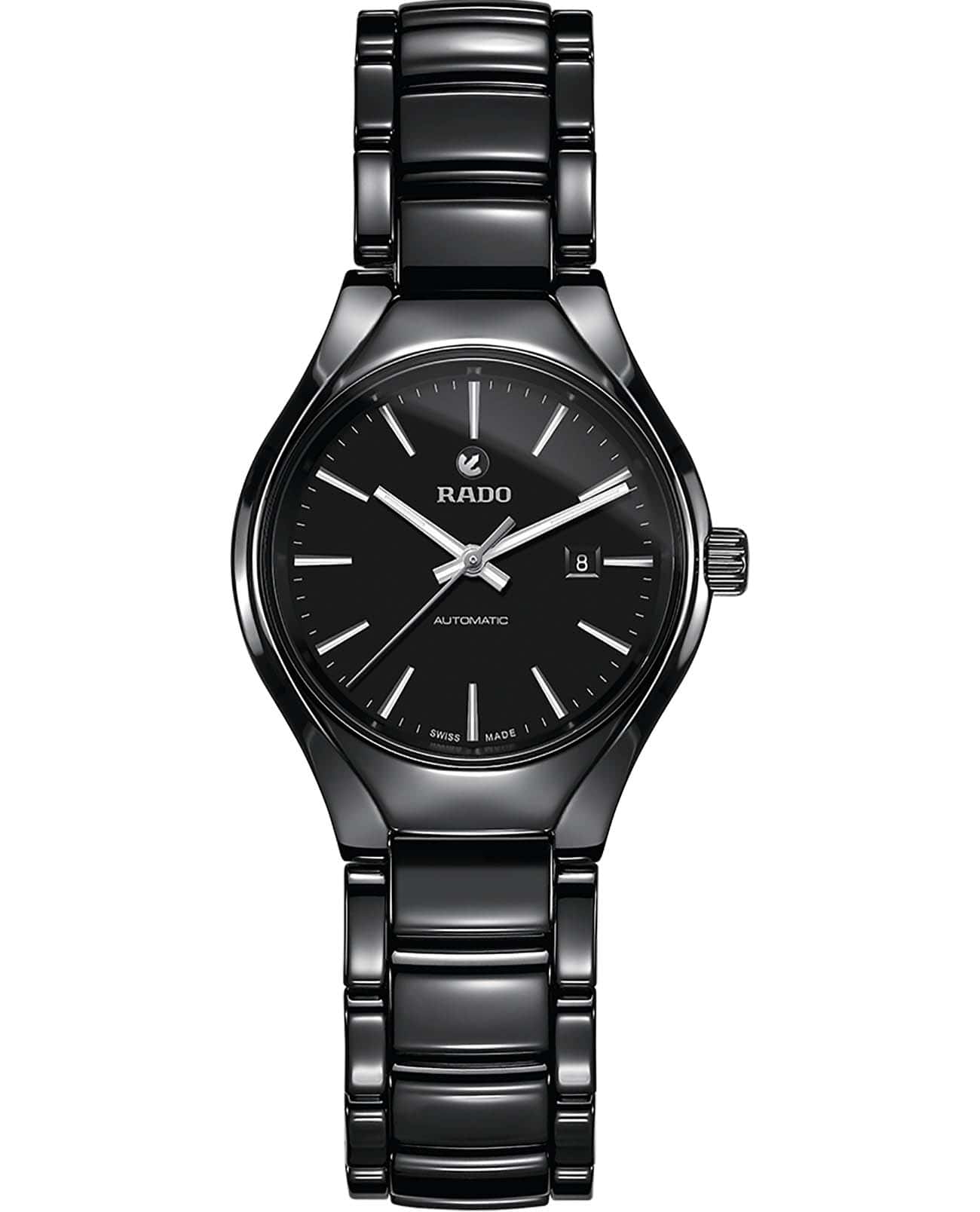 Rado Rado True Automatic R27242152  Automatic R27242152 механические женские часы черный циферблат, браслет высокотехнологичная керамика — вид спереди