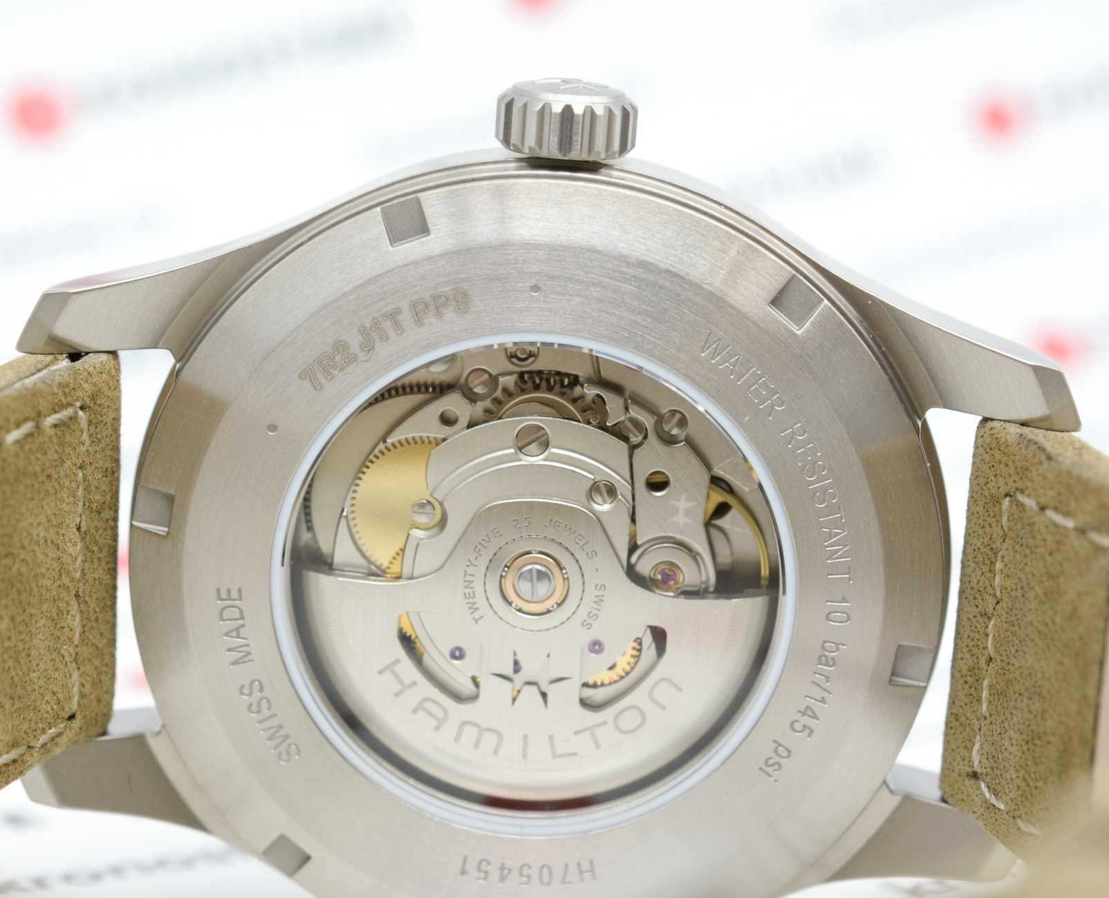 Оригинальные часы Hamilton Hamilton Khaki Field Titanium Auto H70545550 механические калибр механизма h-10 общий вид