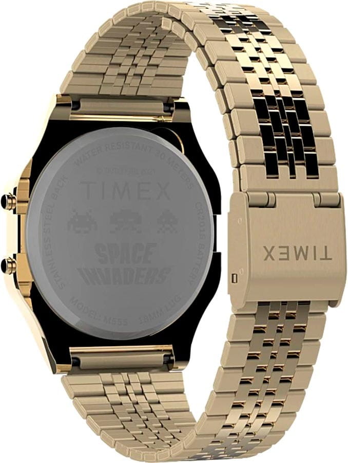 Timex Timex T80 Space Invaders TW2V30100,  сша мужские часы на браслете нержавеющая сталь с pvd-покрытием боковой вид