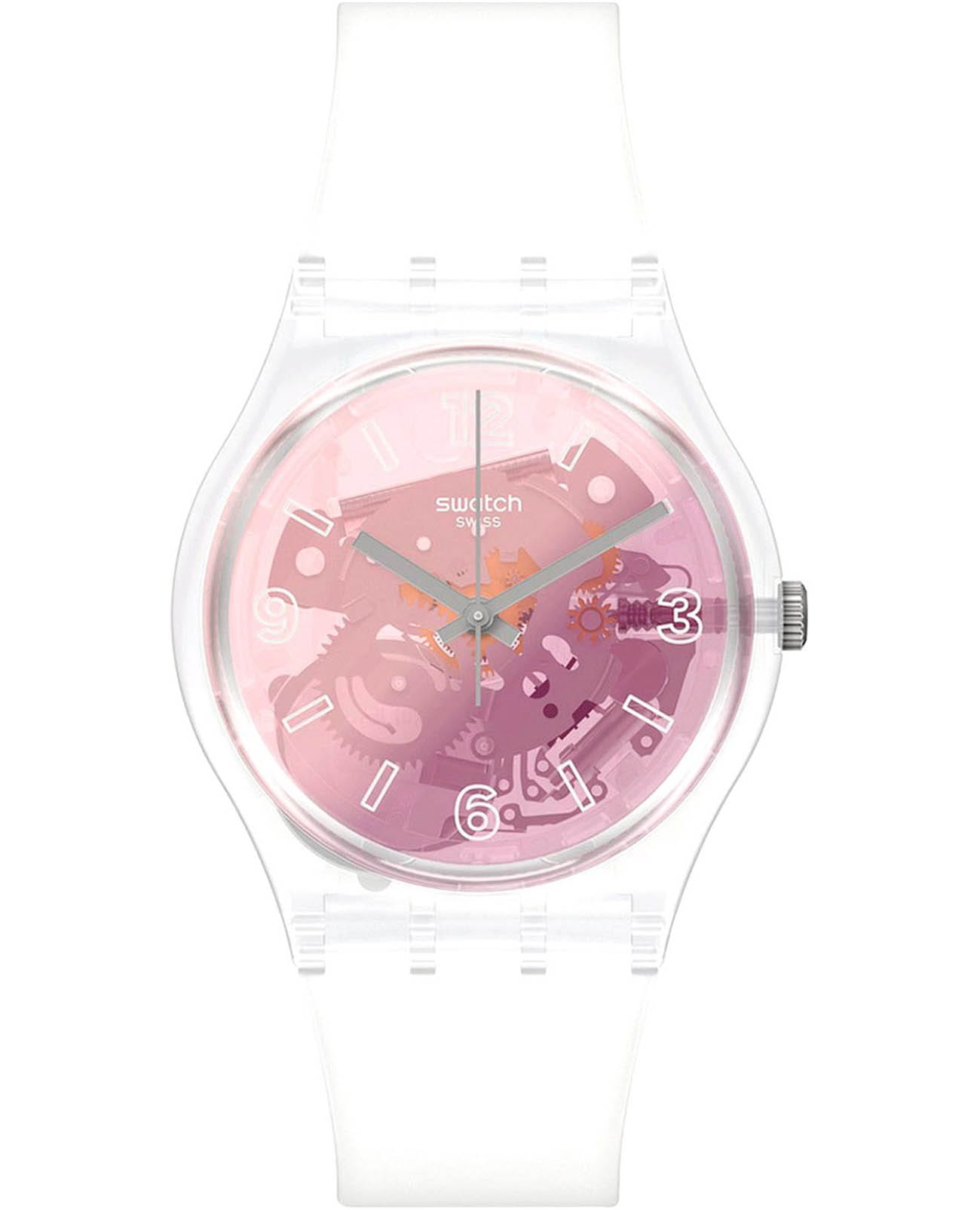 Swatch Swatch Gent Standard GE290  GE290 кварцевые женские часы розовый циферблат, браслет силикон — вид спереди