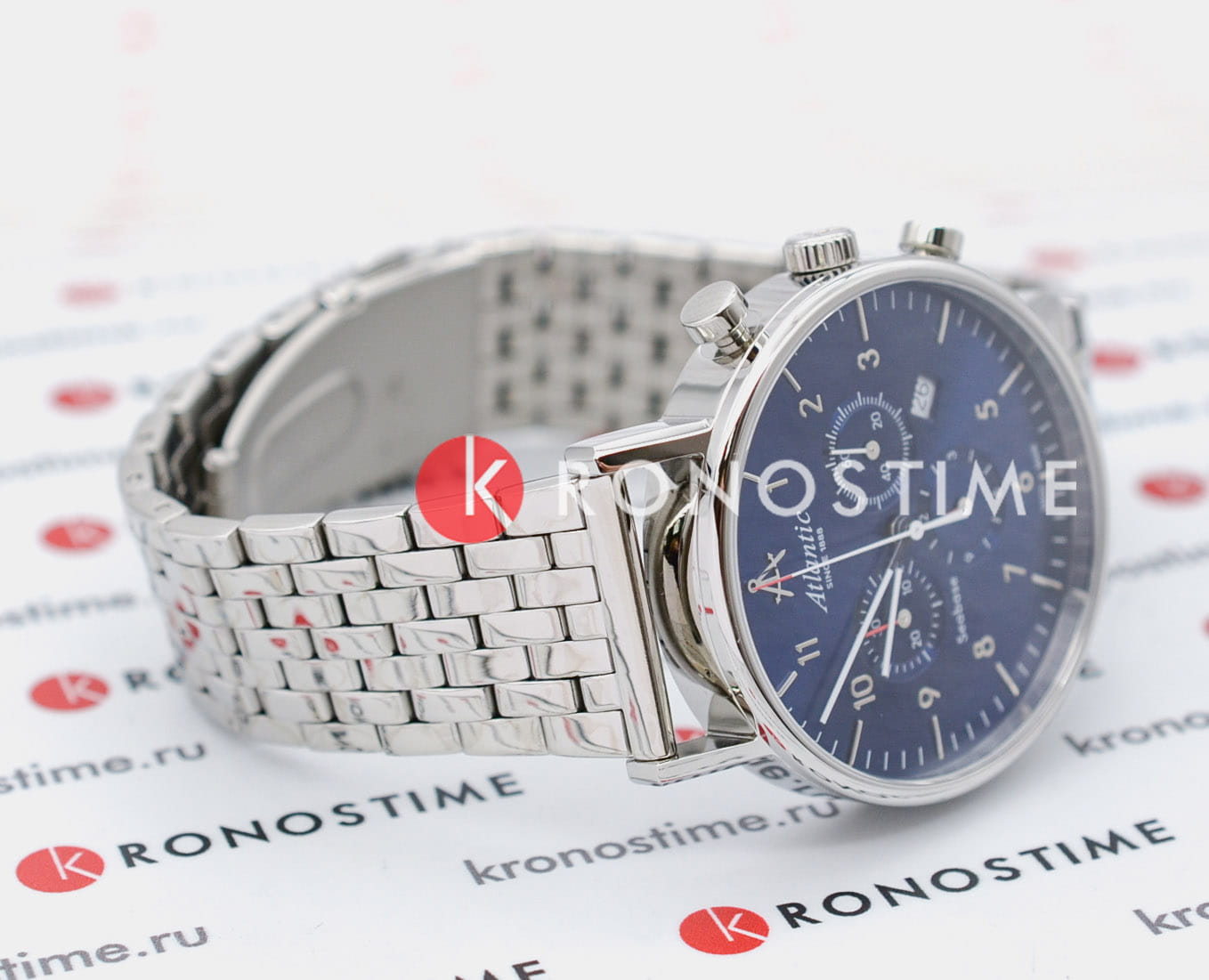 Atlantic Atlantic Seabase 60457.41.55,  швейцария мужские часы на браслете нержавеющая сталь боковой вид