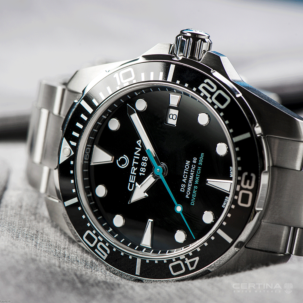 Certina Certina DS Action Diver Powermatic 80 C032.407.11.051.10 мужские часы черный циферблат на запястье