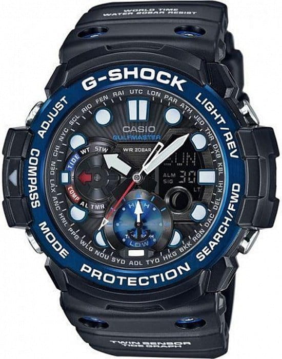 Casio Casio G-Shock GN-1000B-1A  GN-1000B-1A электронные мужские часы черный циферблат, браслет пластик — вид спереди
